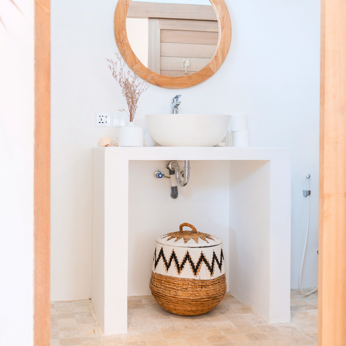 PALEM Boho Laundry Hamper with Lid Handmade Home Decoration | CozyVibes